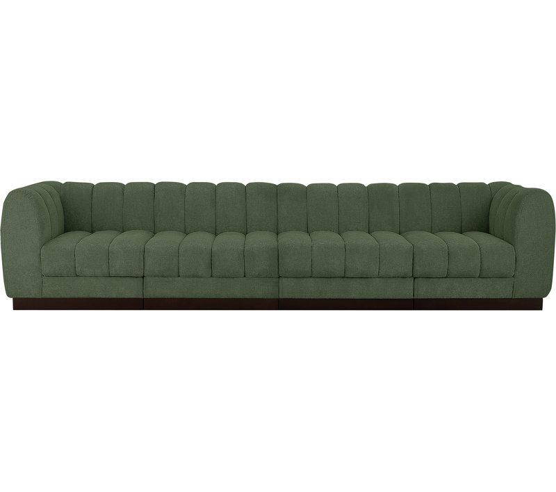 Canapé rembourré Quinn, Tissu chenille vert