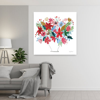 Bouquet de fêtes contemporain I avec baies bleues