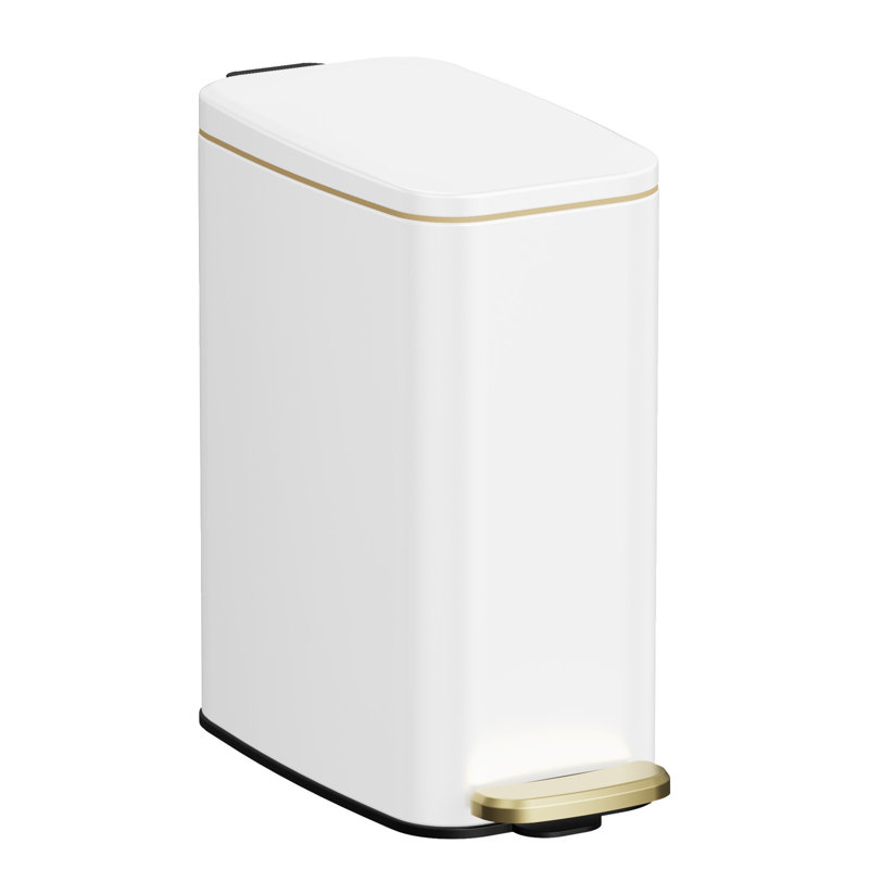 Poubelle de salle de bain 1,6 gallons, Blanc