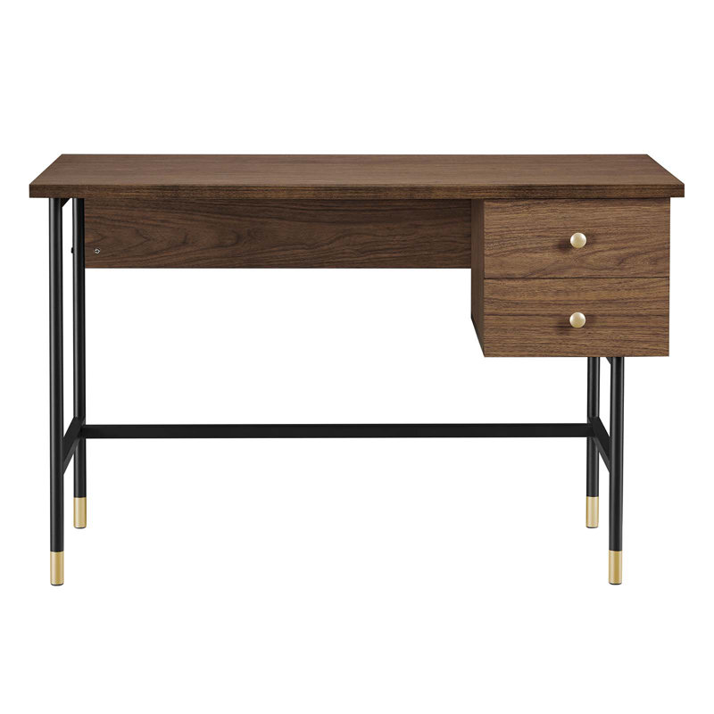 Nexus Stainless Steel Computer Desk, Walnut
