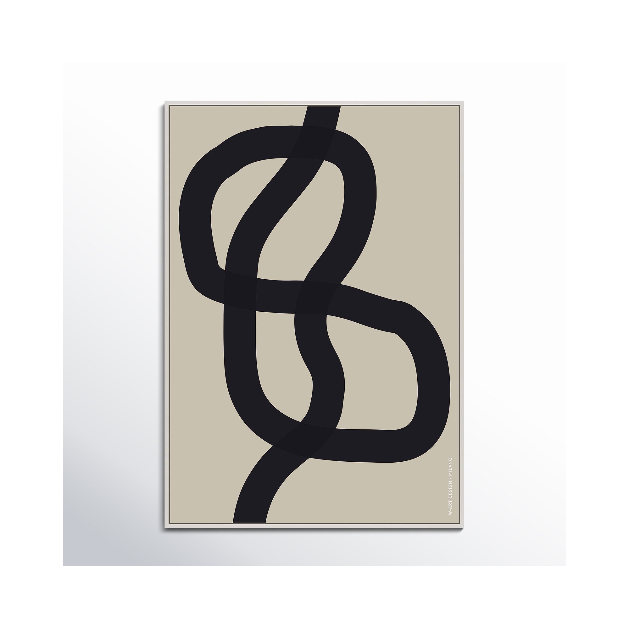 Intertwined 1 by Romina Gadler, White Framed Canvas, 50" H x 35" W x 1.25" D
