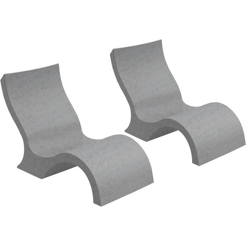Fauteuil à dossier bas Ledge, Gris