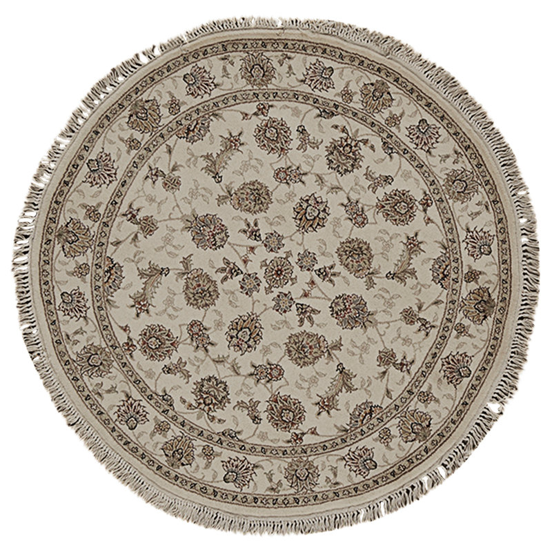 High-Quality Hand-Knotted Ivory Area Rug