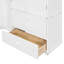 Lit plateforme multifonctionnel blanc avec rangement et bureau, lit simple moderne