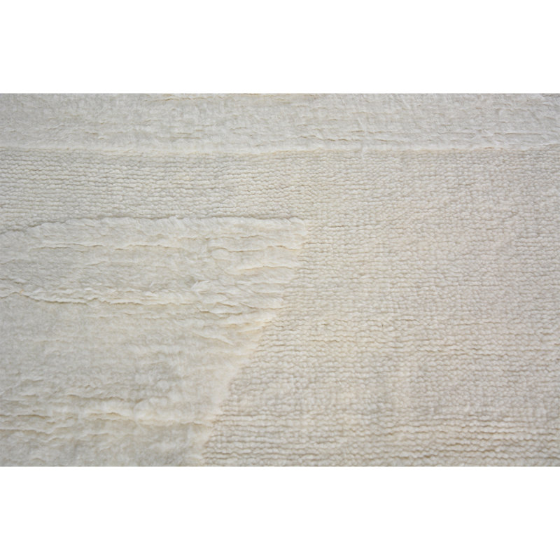 Wool Area Rug in Ivory, Rectangle 9' x 12'