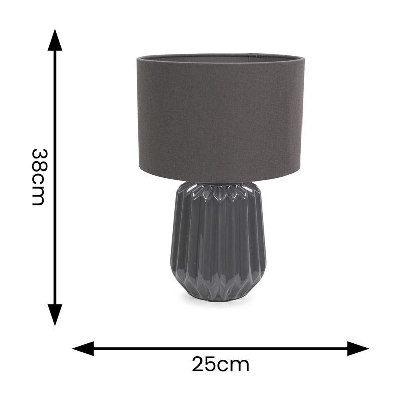 Daigen Ceramic Table Lamp, Grey, No