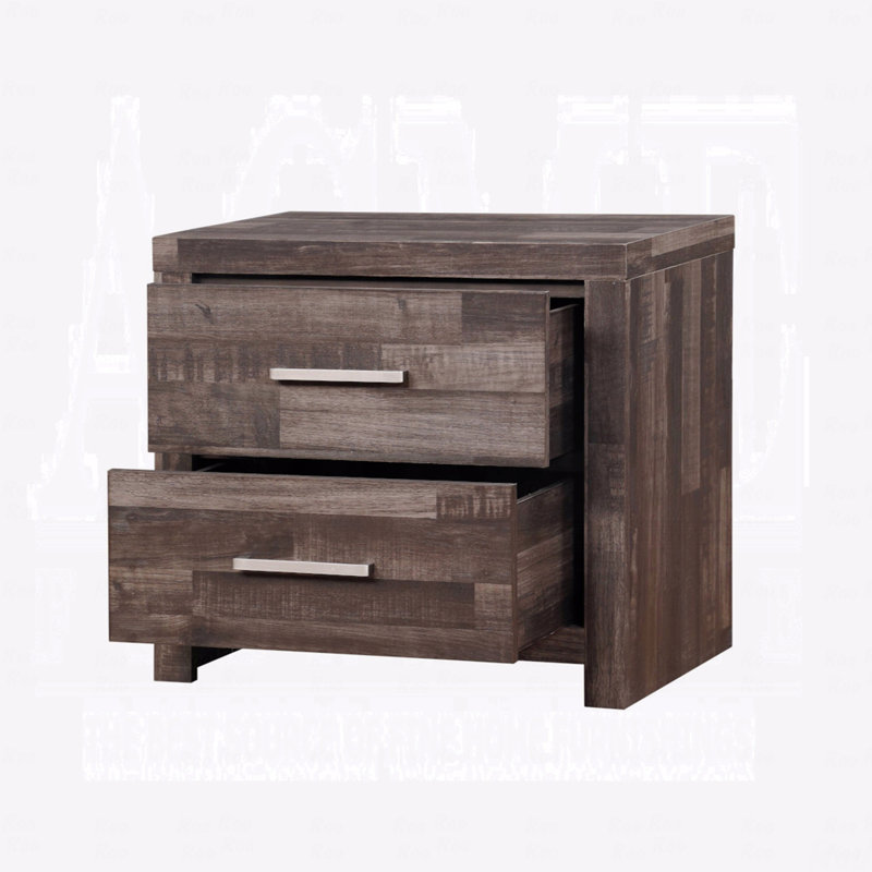 Table de chevet à deux tiroirs Woodenen