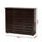 Letha 5-Shelves With 3-Slatted Door Shoe Storage Cabinet in Dark Brown, 38.06" H X 44.2" W X 12.87" D