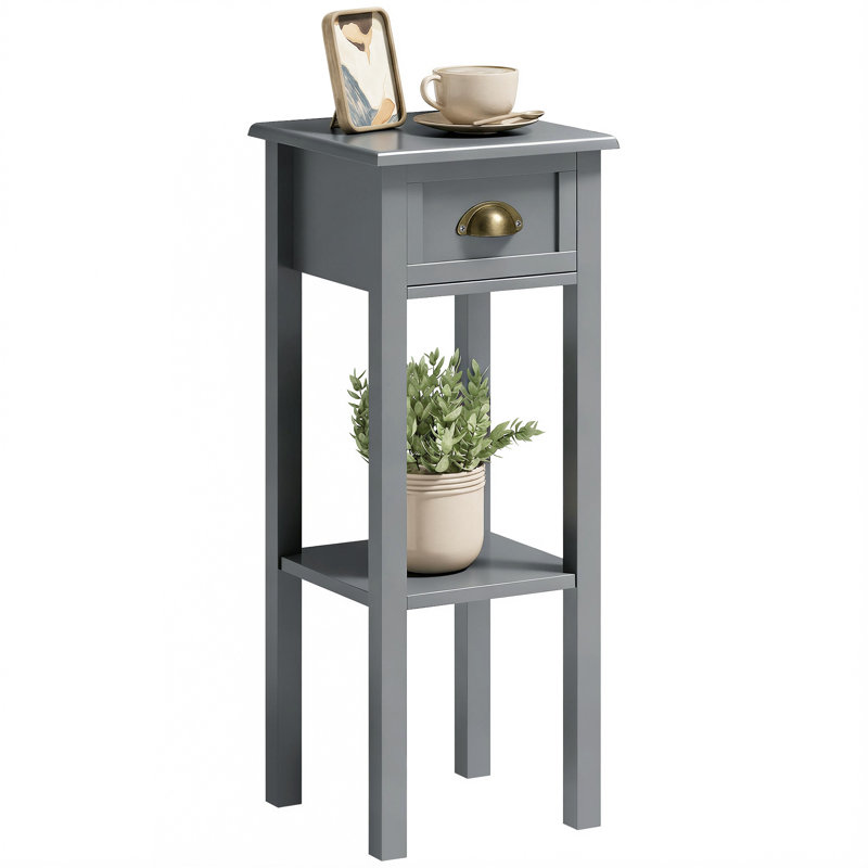 Table de bout avec rangement Kolb, Gris clair, 1
