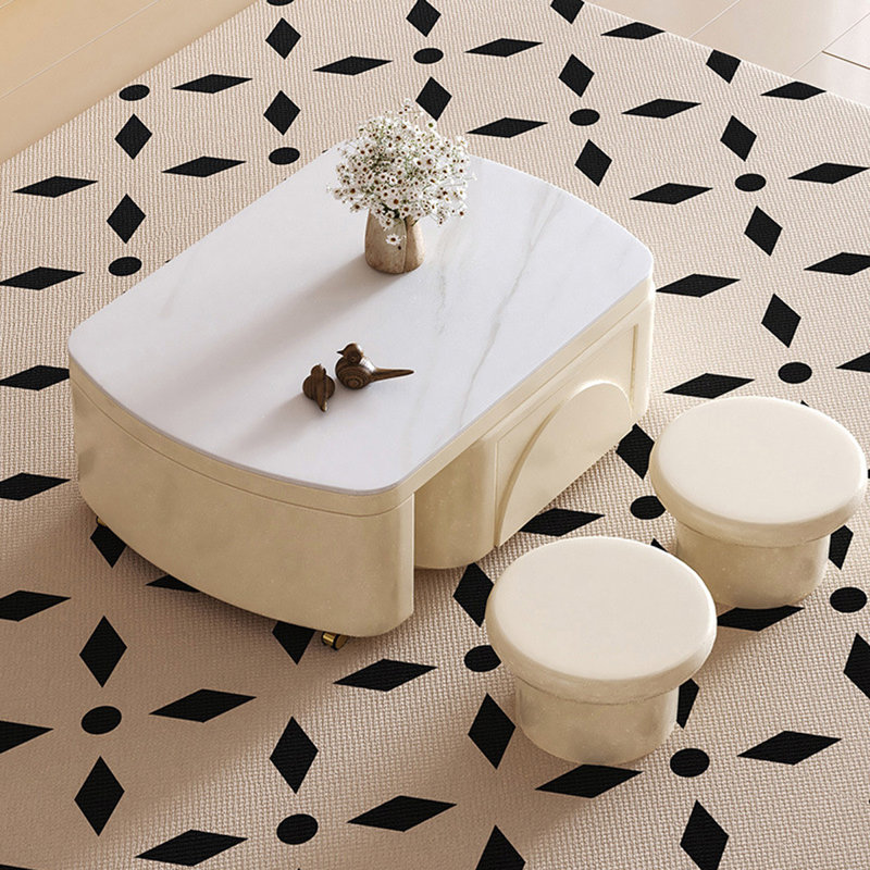 Table basse à piédestal extensible avec rangement