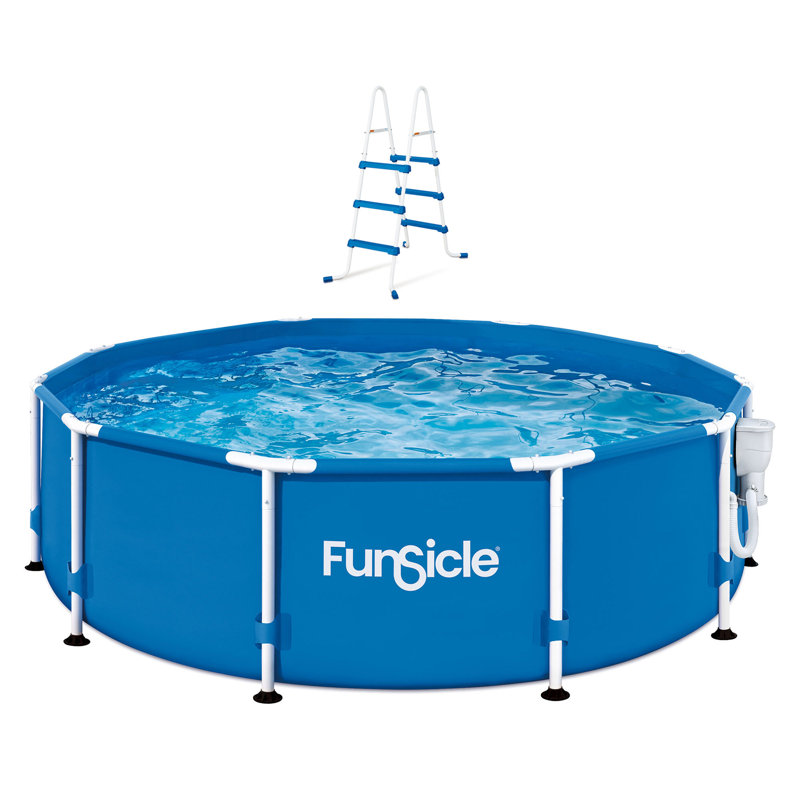 Funsicle 36” SureStep 3 Stair Pool Ladder w/ QuickSet Inflatable Pool