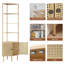 Bibliothèque d'angle, étagère de rangement à 5 niveaux avec armoire-2137717373