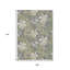 Tapis intérieur lavable 9 pi x 12 pi beige et vert olive à feuilles botaniques