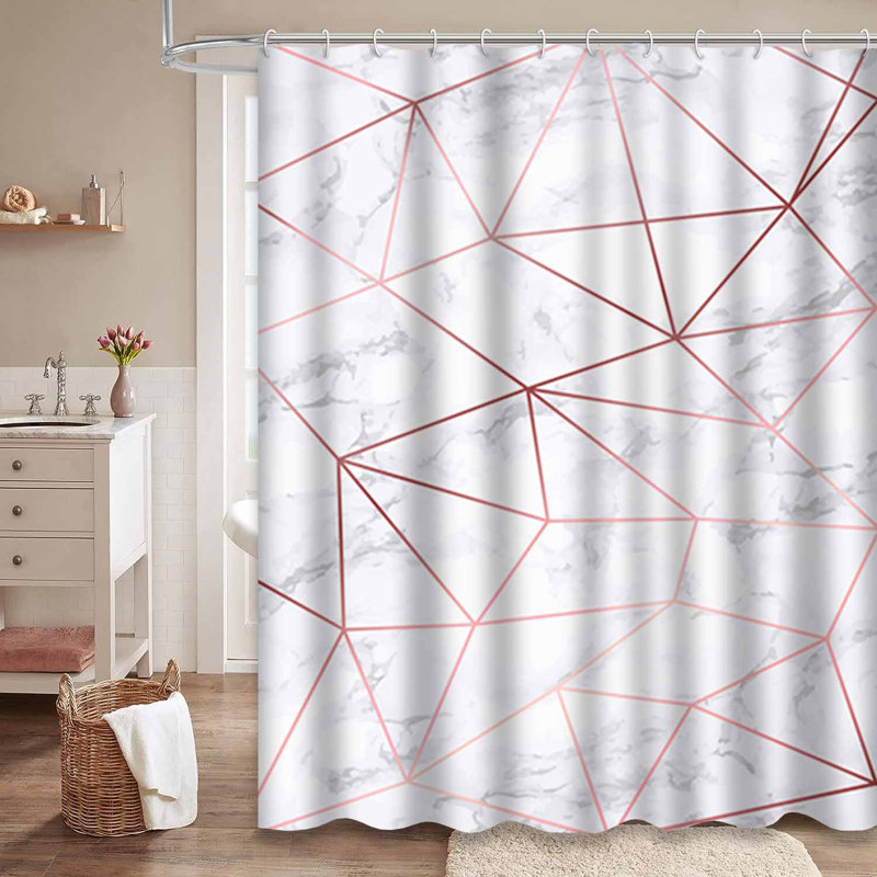Rideau de douche Marble Rose, L 72 po x l 84 po