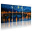 Abstrait nuit étoilée, pont, réflexion, ensemble de 3 impressions sur toile-939581857
