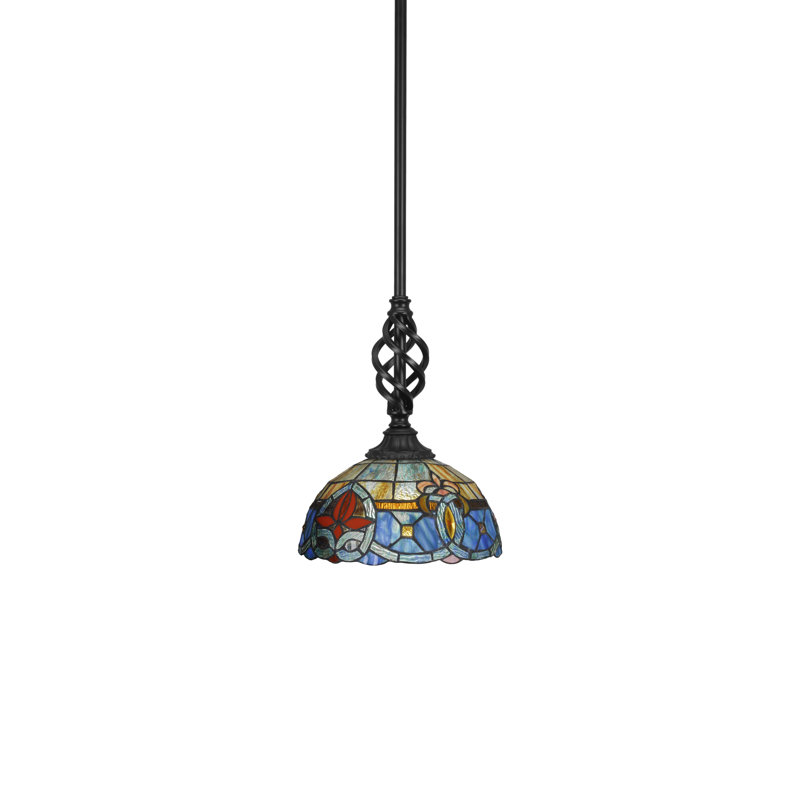 Mini-luminaire suspendu suspendu Elegatif, fini noir mat avec verre Sierra 12 po