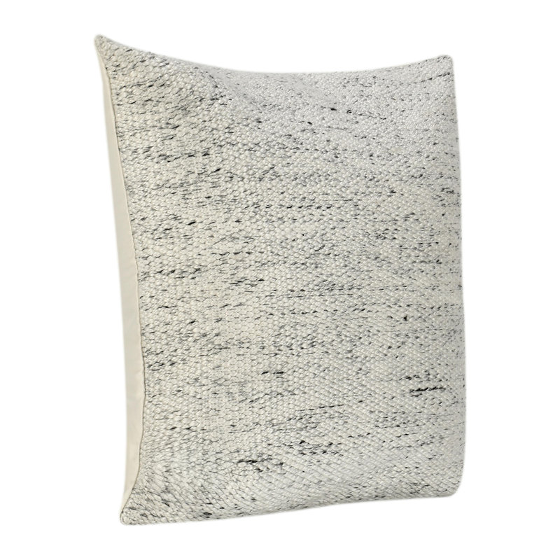 Stella 26" Recycled Fabric Fabric Throw Pillow, Ivory, Ivory, 26" x 26", Square