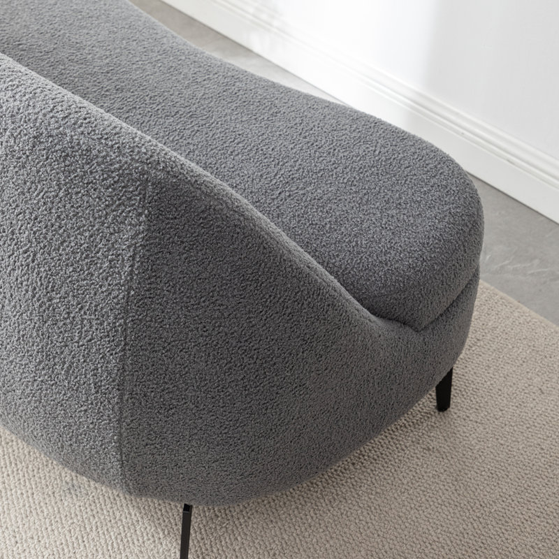 Causeuse rembourrée 50 "Raymond, Boucle performance grise
