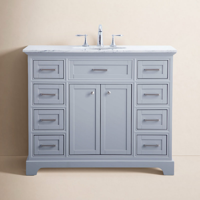 Hermes 42" Single Bathroom Vanity Set, Light Gray