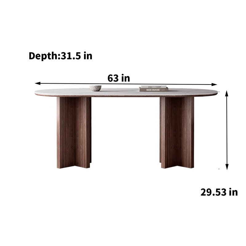 Table de salle à manger Hildegret, H 29,53 po x L 63 po x l 31,5 po