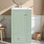 Meuble-lavabo autoportant avec lavabo en céramique, armoire de rangement, tiroir, tablettes latérales ouvertes et barre à serviettes-834689863
