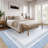 Modern Machine Washable Rug Bordered Design Non-Slip Low Pile Rubber Backing Area Rug for Living Room Bedroom Kitchen Dining Room-421405154