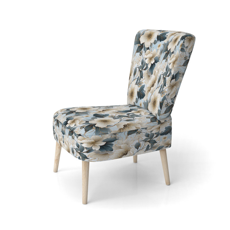 Contemporary Floral Elegance Cottage Collage II - Upholstered Cottage Accent Side Chair