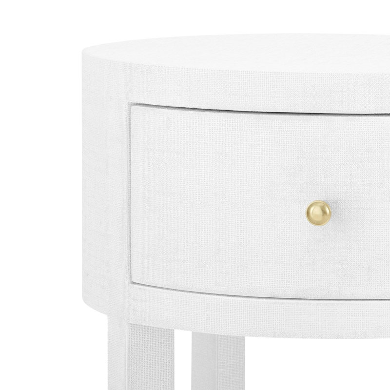 Claudette End Table, White, Natural