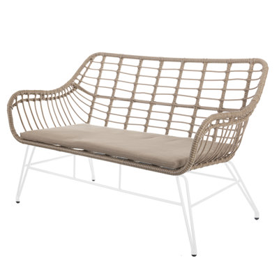 Idina Metal/Wicker Outdoor Bench
