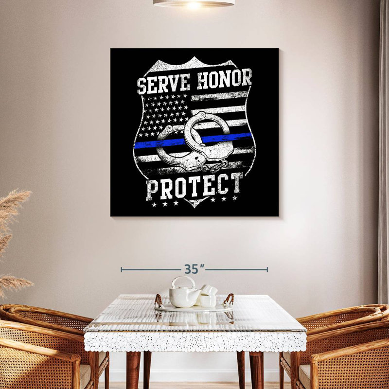 Lelar Serve Honor Protect, 39" H x 39" W