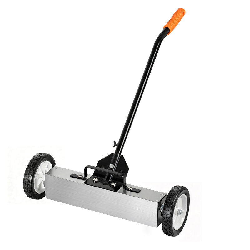 50Lb 30Inch Rolling Magnetic Sweeper With Wheels And Telescoping Handle For Workshop Garage Yard Cleanup, 45" L x 36" W