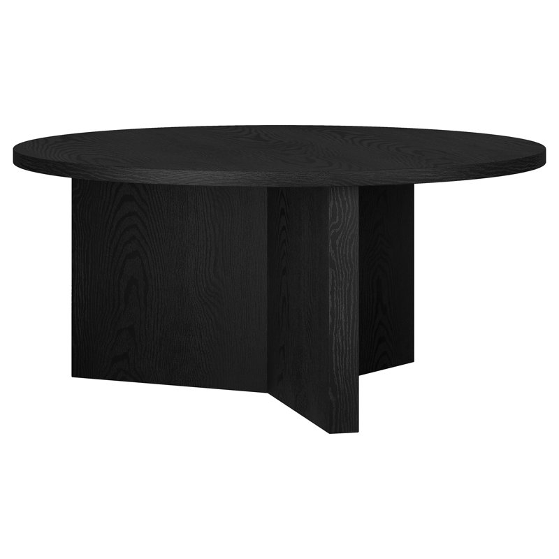 Arios Pedestal Coffee Table, Black Grain