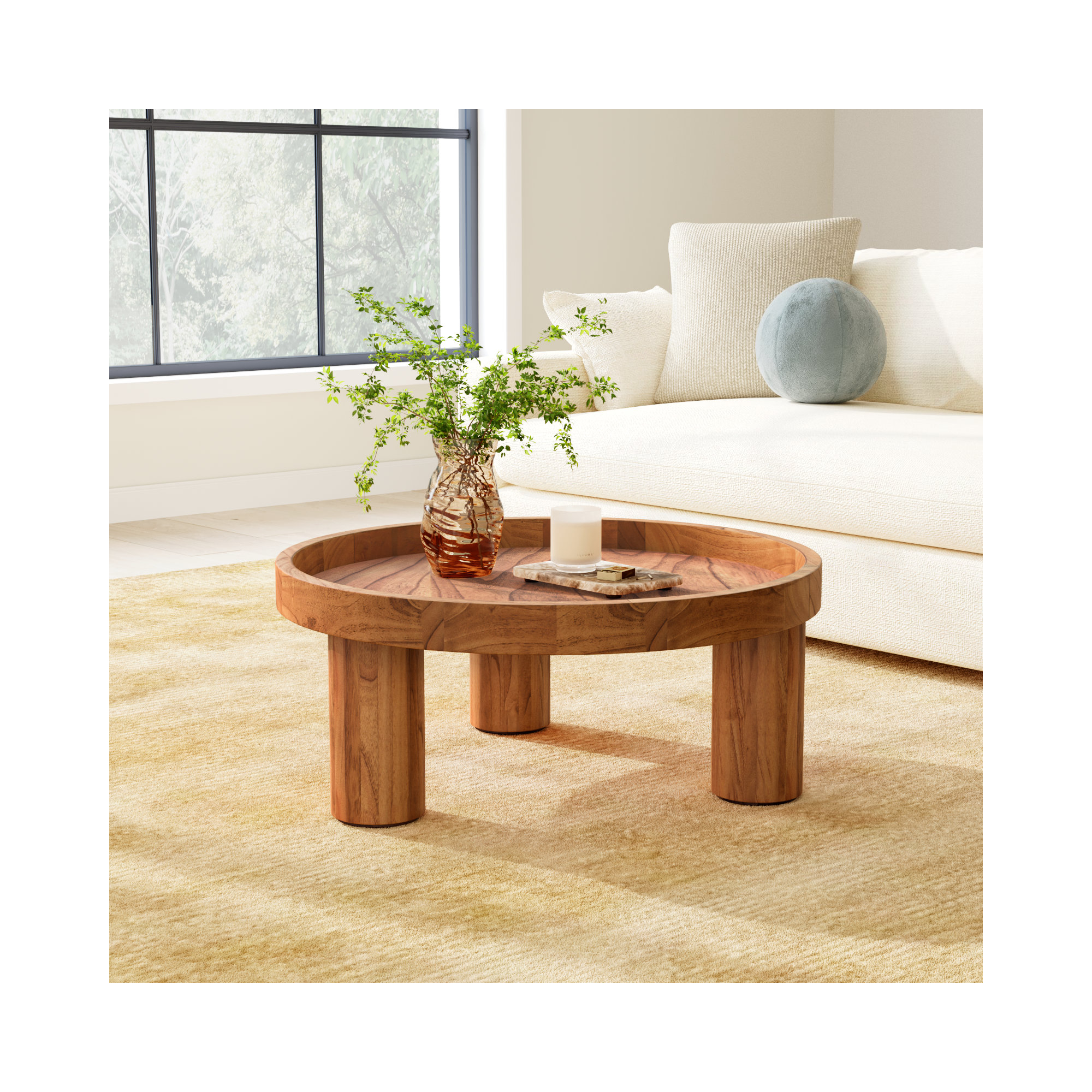 Eleanne Single Coffee Table, Brown