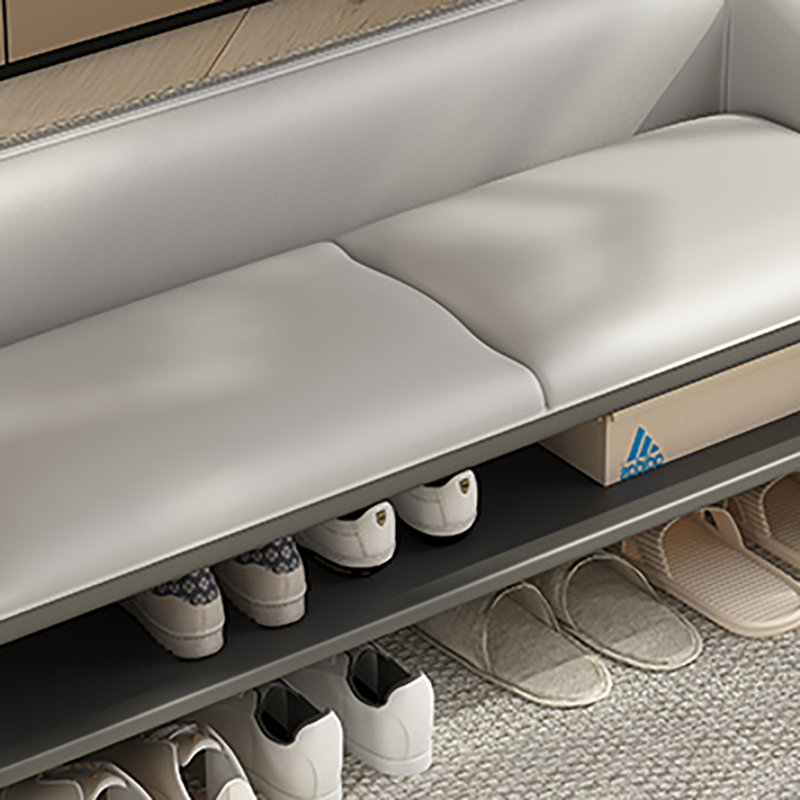 39.4in Multi-functional Shoe Storage Bench, Grey