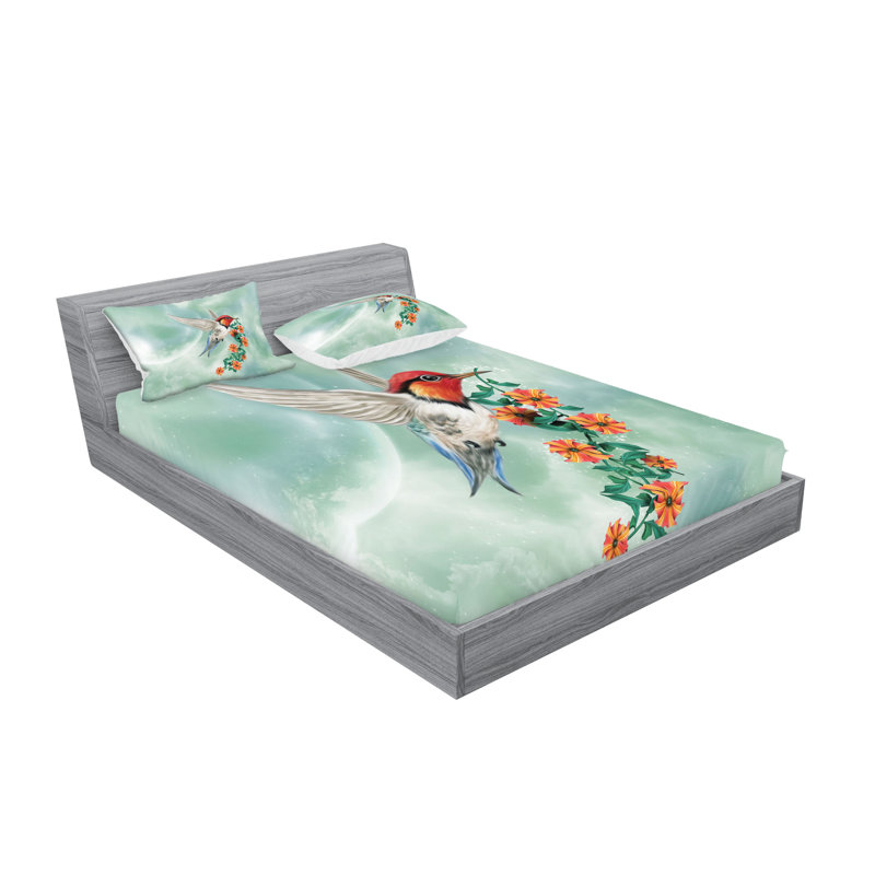 Drap-housse et coussin décoratif Ambesonne, Ensemble de draps pour lit double + 4 taies d'orei