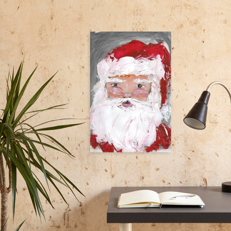 Fun Fun Santa, art contemporain abstrait, H 24 po x l 16 po