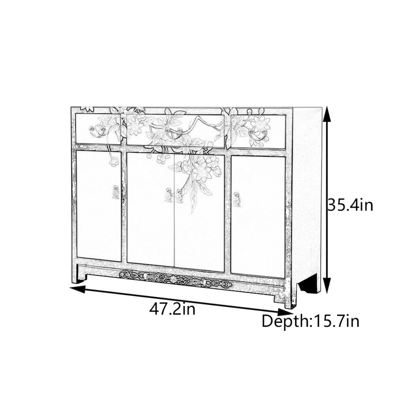 Hand-Painted Entryway Cabinet