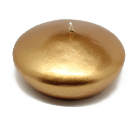Ensemble de bougies flottantes non parfumées, H 1 po x 1,75 po de diamètre, Métallique bronze doré, Ensemble de 288