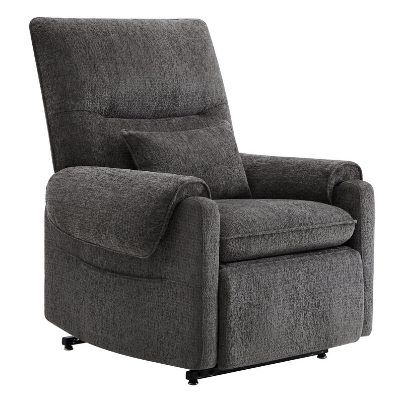 Fauteuil inclinable électrique avec chaleur et massage, 100 % polyester gris