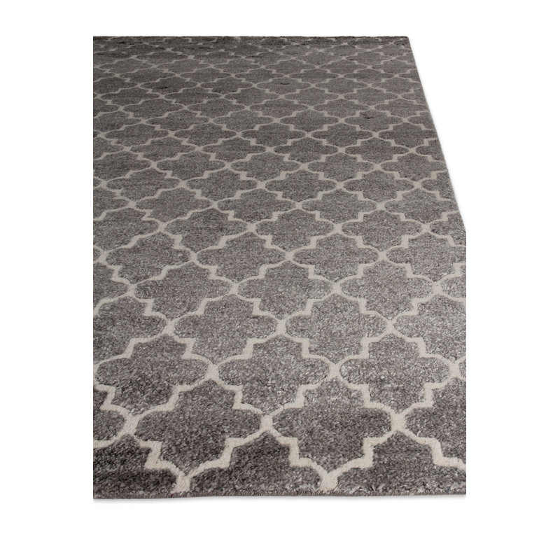 Lux Look Geometric Area Rug in Gray, Rectangle 9' x 12'
