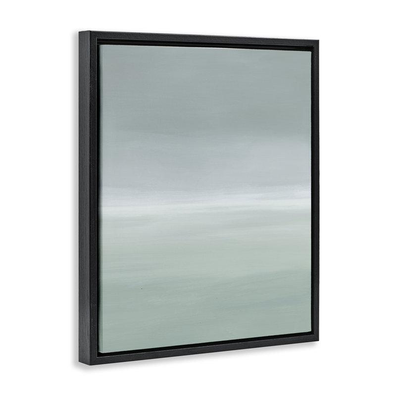 Cadre flottant gris dégradé Misty, design par Grace Popp, Cadre flottant noir de jais, H 21 po x l 17 po