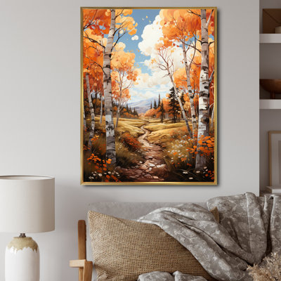 «Decollete Birch Woods Autumn Whispers VII», reproduction d'art sur toile
