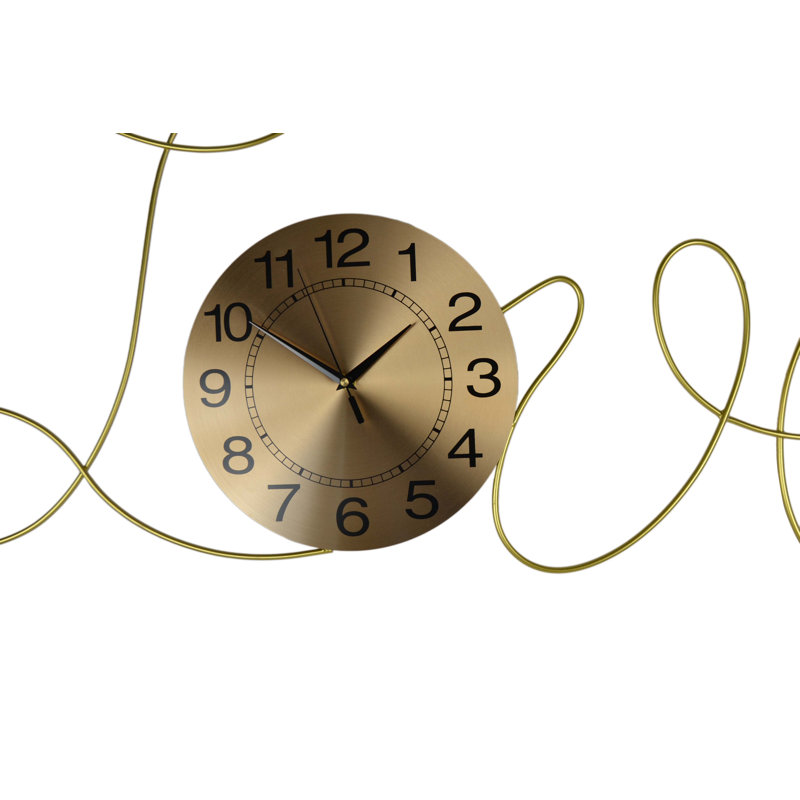 Horloge murale en métal Love Cursive 