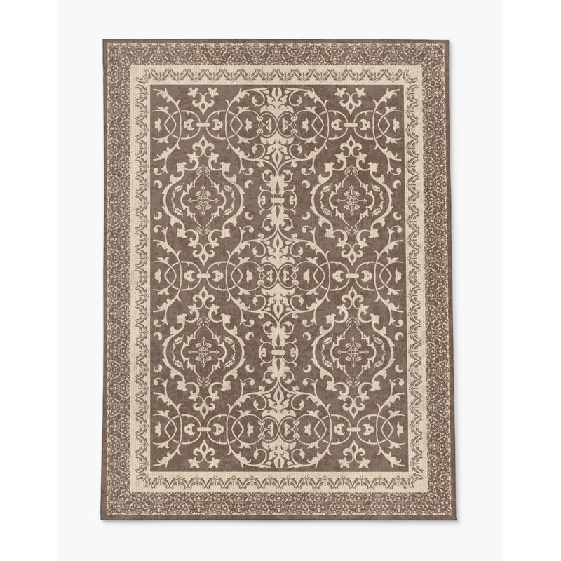 Tapis de chaise rectangulaire à poils courts Rao, L 48 po x L 72 po, Taupe