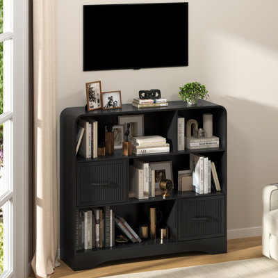 Organisateur de rangement pour jouets avec 2 bacs de rangement, armoire de rangement pour jouets, coffre à jouets pour salle de jeux, noir