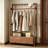 Walnut Wood Hall Tree Storage Rack-129379897