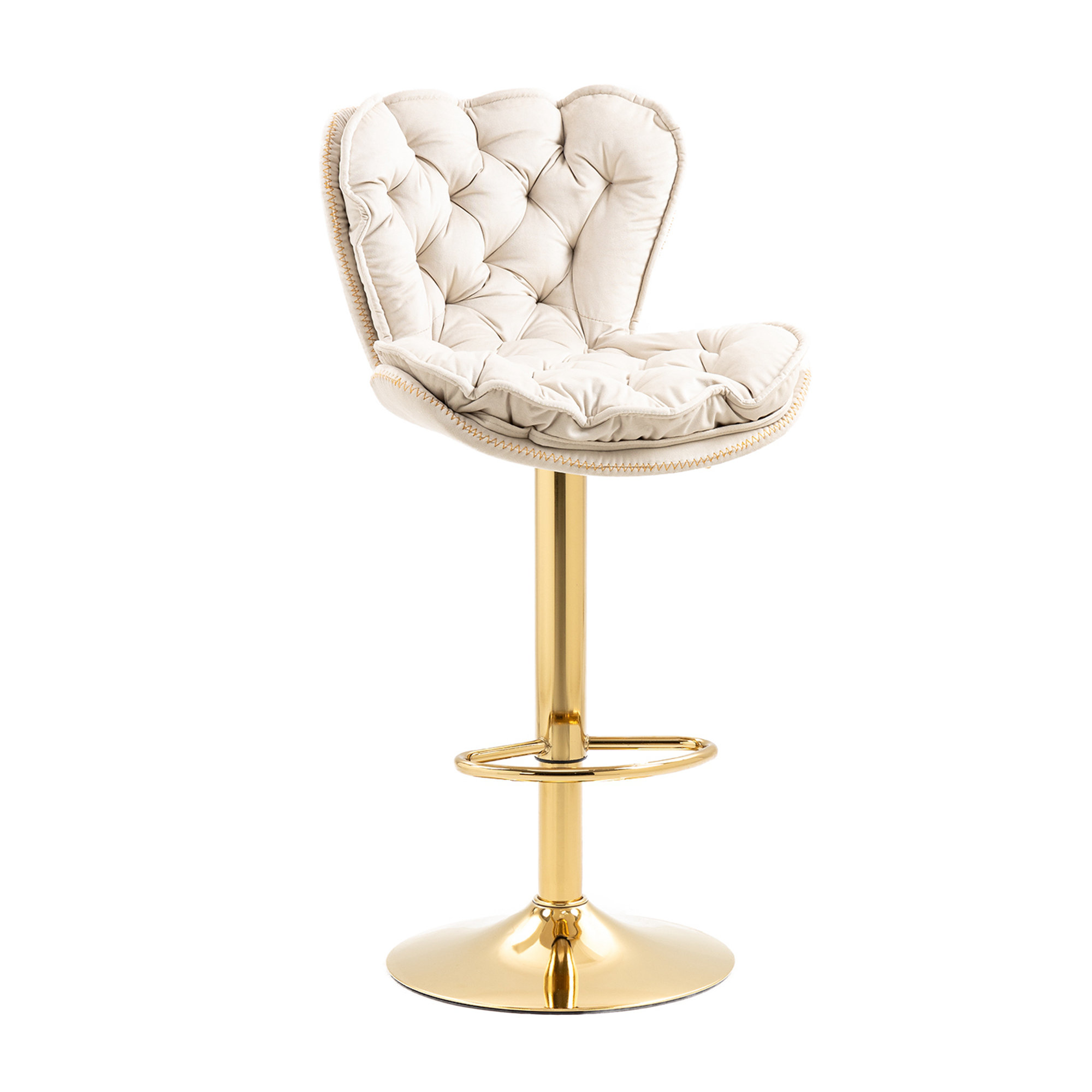 Everly Quinn Swivel Upholstered Adjustable Height Counter Stool with