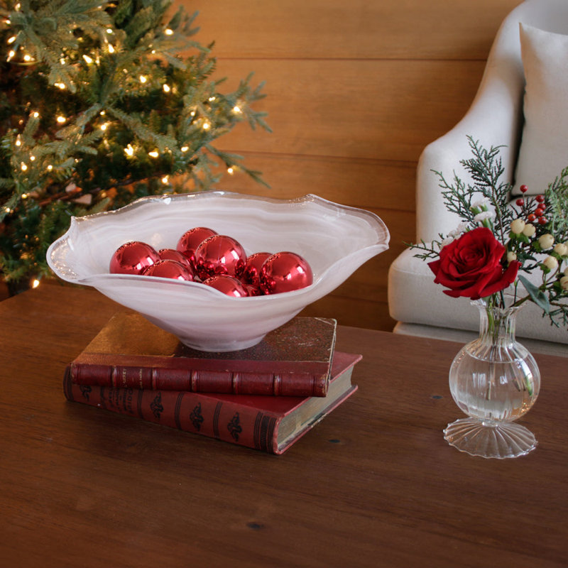 Beatriz Ball Glass Salad Bowl, White