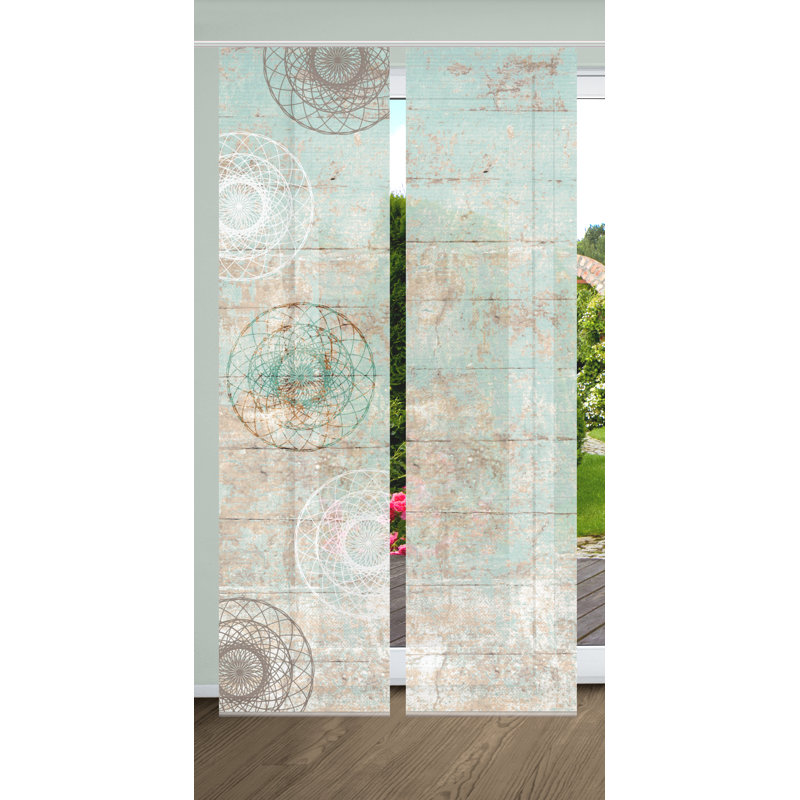Semi Sheer Sliding Panel Pair, Mint