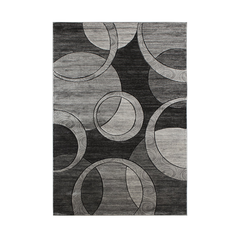 Tapis gris / noir Adonia, Rectangle 3 pi 9 po x 5 pi 9 po